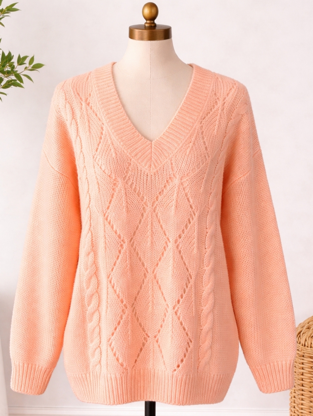 Haberdashery Wool Blend Cable Knit Sweater – Medium